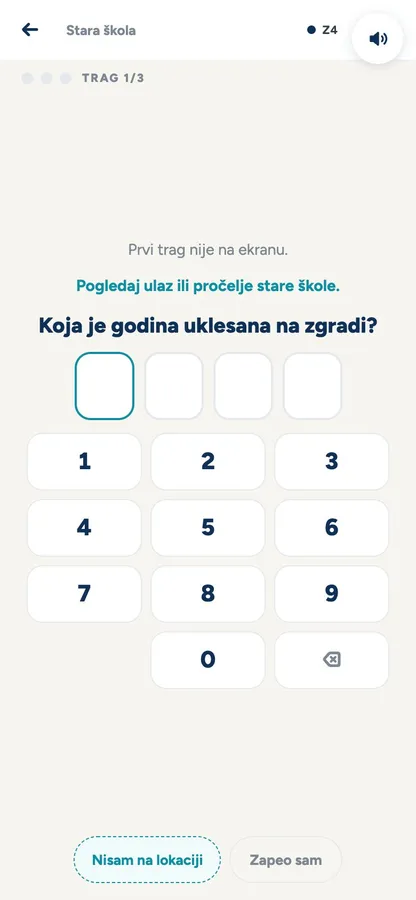 Primjer igre: Mini escape na lokaciji